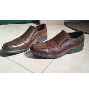Bruno Marc Men's Dark Brown Cambridge Slip-on Loafers Square-Toe Dress Shoes